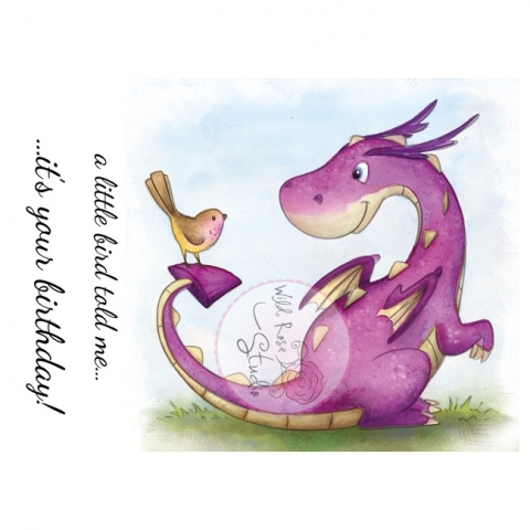 DISCONTINUED WRS Dragon and Bird Clear Stamp Set